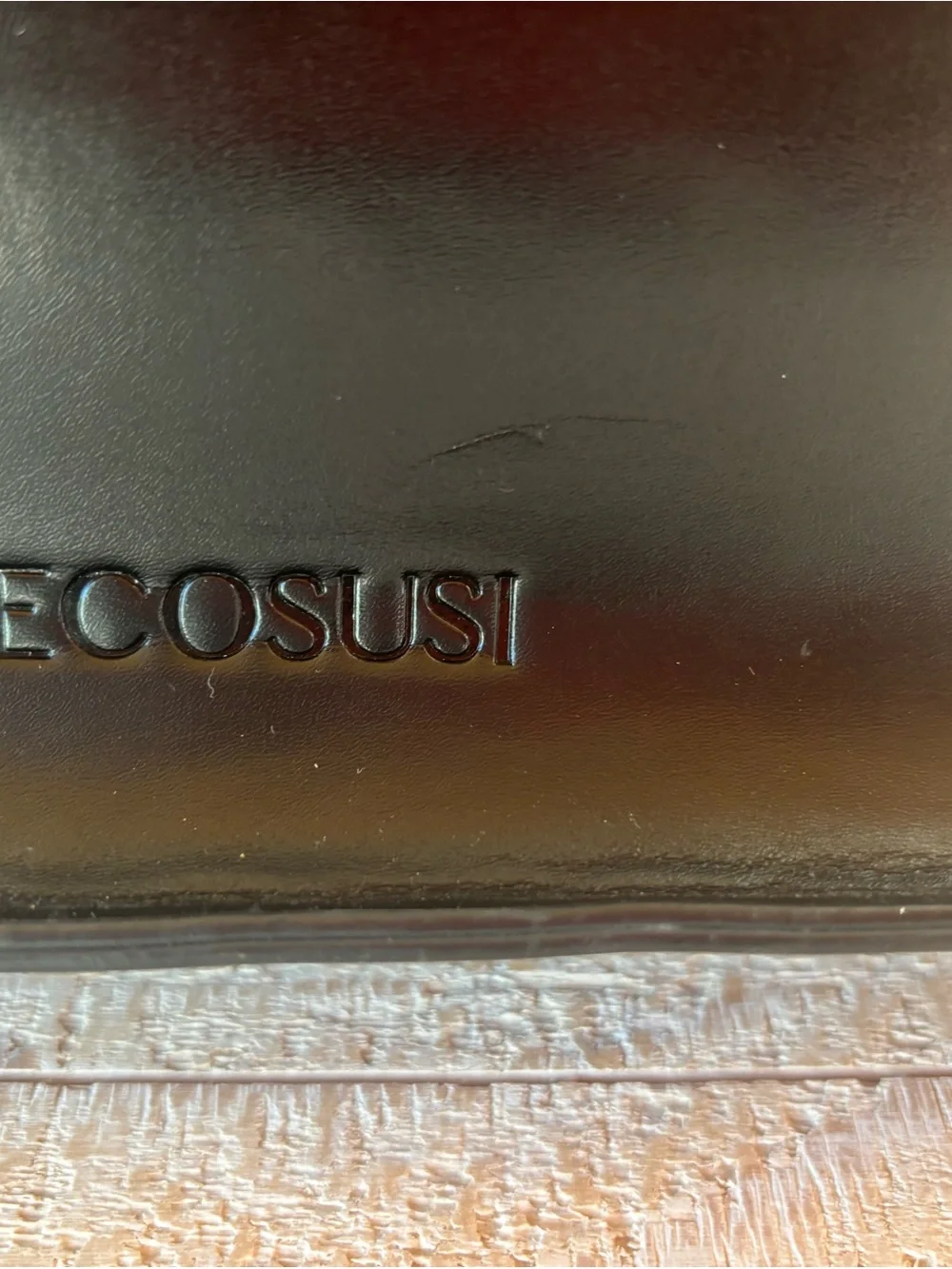 Ecosusi Black, Brown & Cream Leather Messenger Bag with Top Handle